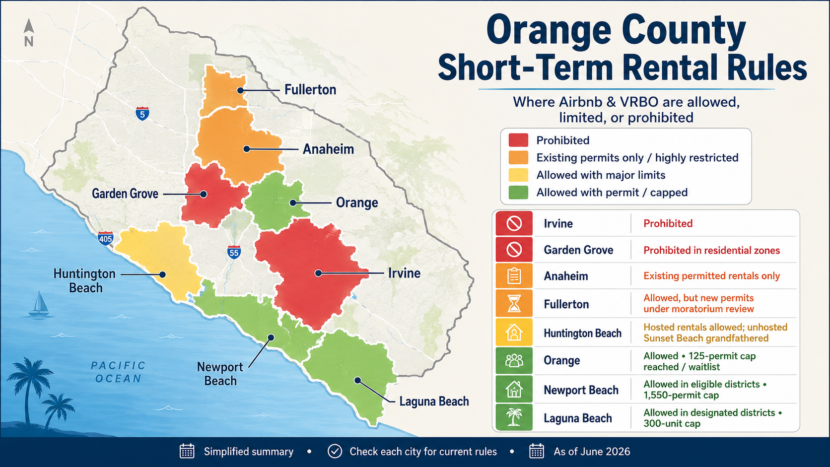 Cities That Allow or Deny Airbnb, VRBO & STRs in Orange County