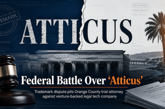 OC Attorney Sues Over ‘Atticus’ Law Brand Trademark